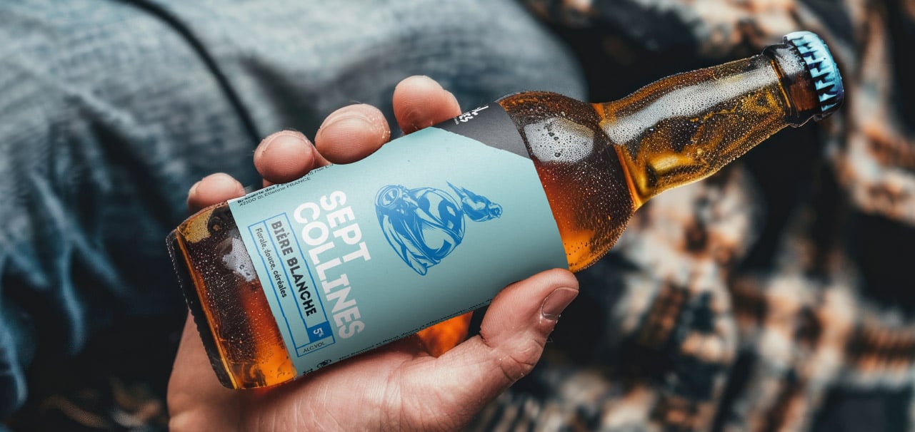 Création de la gamme packaging des bières GMS de la Brasserie des 7 collines.