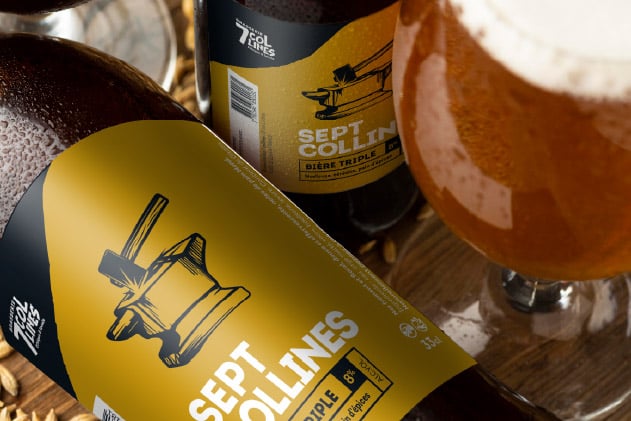 Création de la gamme packaging des bières GMS de la Brasserie des 7 collines.